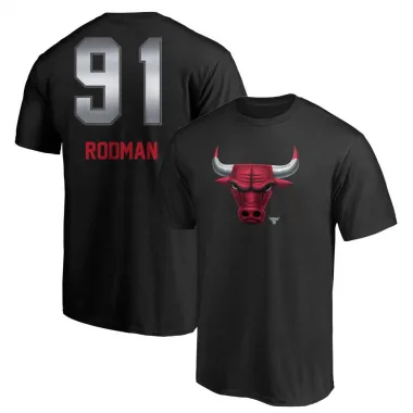 Black Men's Dennis Rodman Chicago Bulls Midnight Mascot T-Shirt