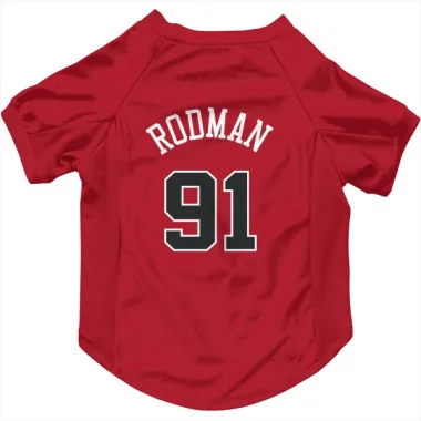 Red Chicago Bulls Dennis Rodman   Dog & Cat Pet Jersey