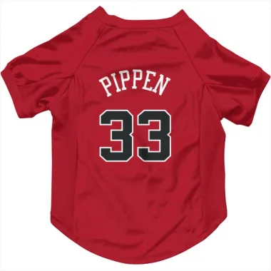 Red Chicago Bulls Scottie Pippen   Dog & Cat Pet Jersey