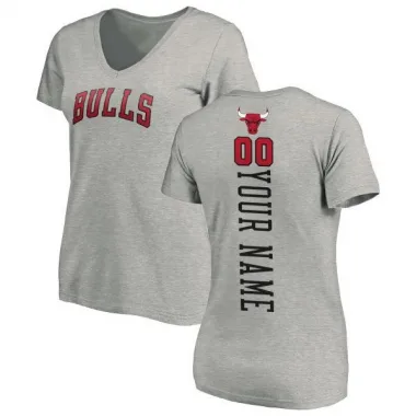 Women's Custom Chicago Bulls Ash Backer T-Shirt